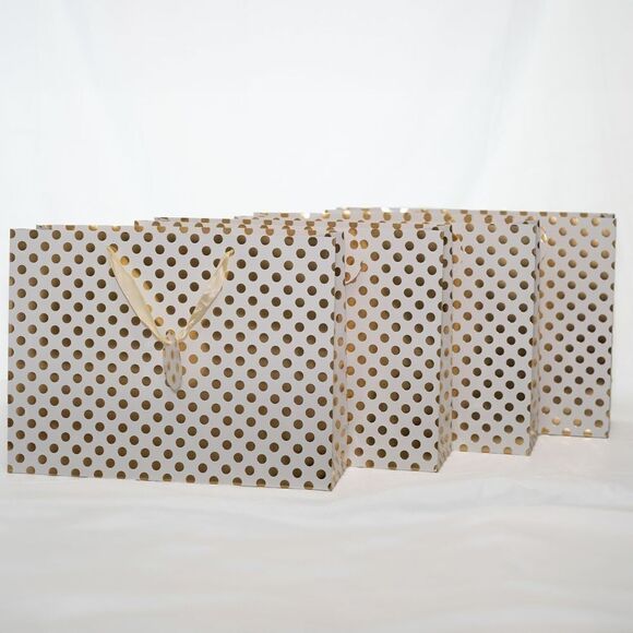 FlexiGoods 4-Pack Large Premium Quality Gift Bags for Christmas (4, gold) - Picture 5 of 5